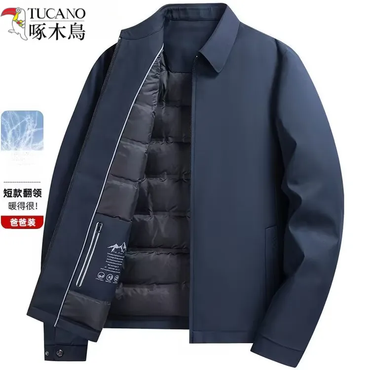 TUCANO/啄木鳥防寒服男冬季商务爸爸装中青年保暖中老年轻薄外套
