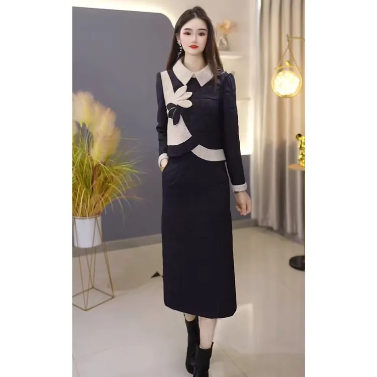 【上衣+半身裙】三防免洗冬季新款时尚气质保暖夹棉棉服两件套