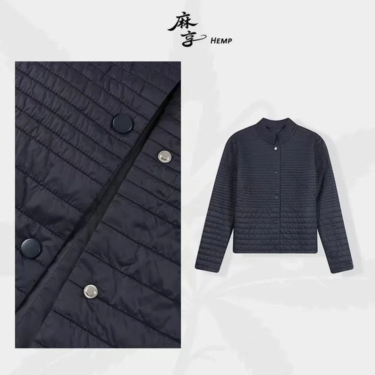麻享【等冬来】纯羊毛填充渐变秋冬小立领可翻领棉服女FSY51153