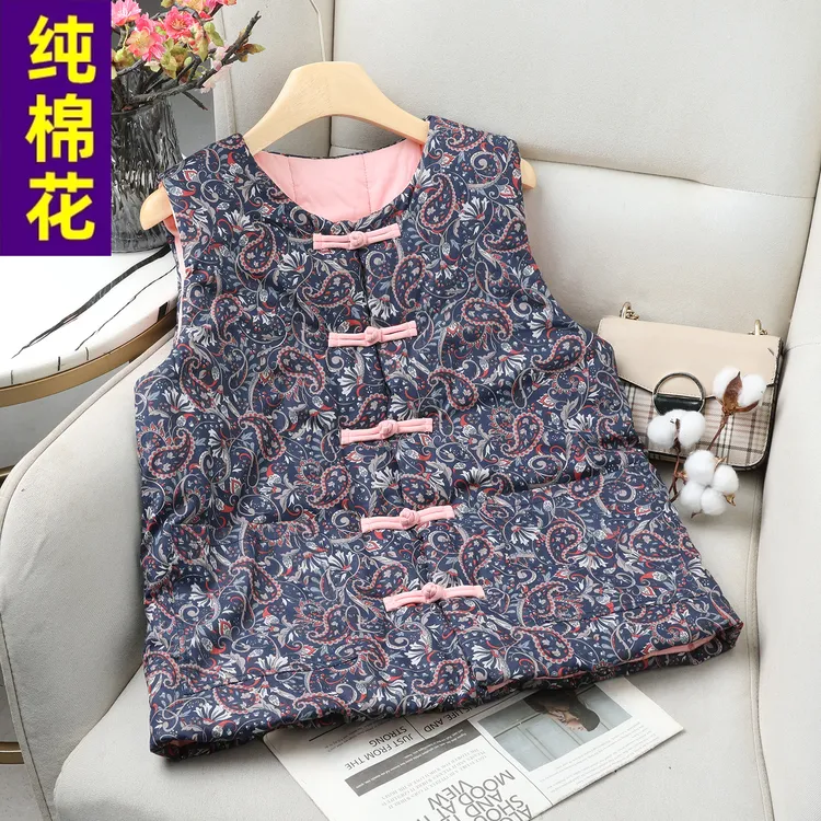 2025新款纯棉花马甲现货妈妈保暖冬季棉坎肩多色可选减龄新疆棉花