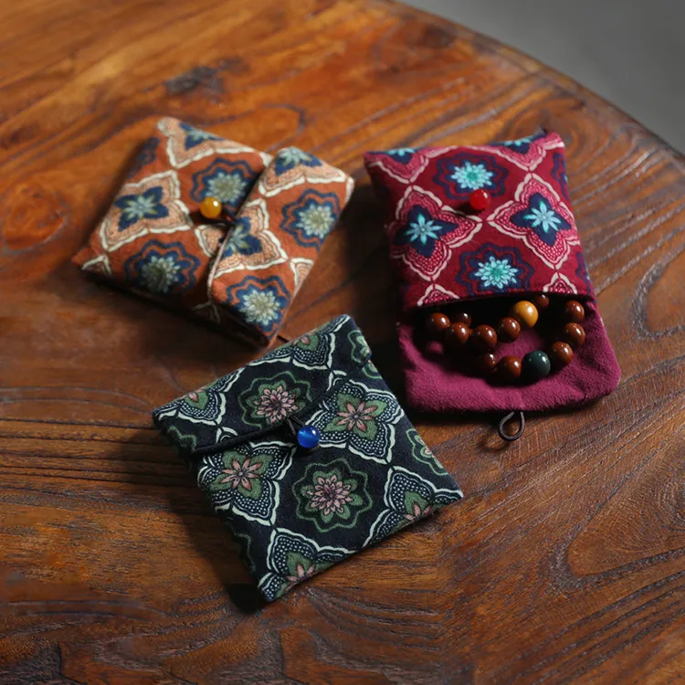 文玩袋饰品袋棉布袋核桃佛珠收纳袋锦囊袋手串袋布包首饰翻扣包