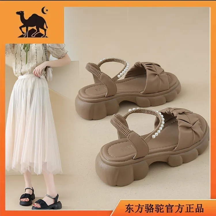 东方骆驼夏季爆款凉鞋女软底舒适休闲百搭凉拖鞋女士个性时装凉鞋