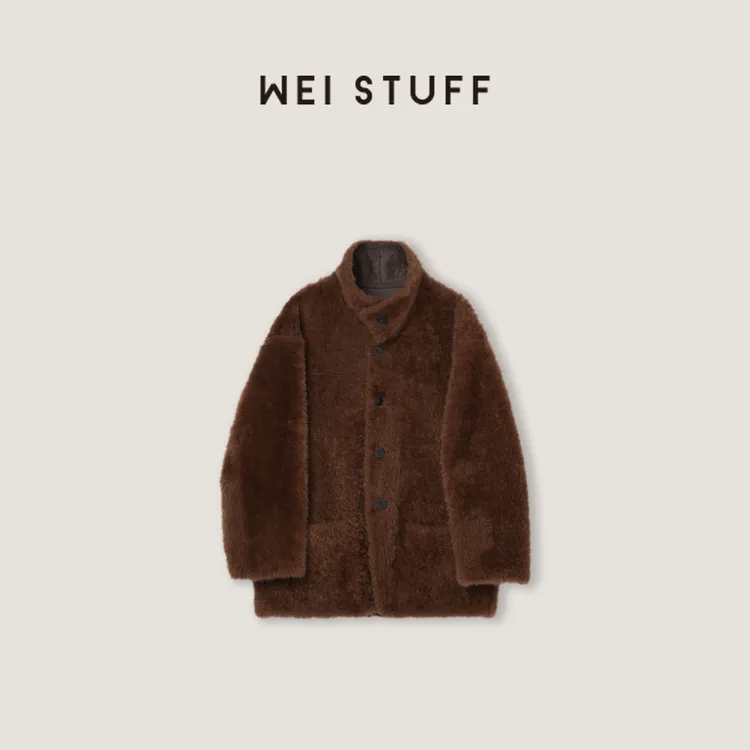 WEI STUFF“柏林街头”琥珀流光美利奴拉贡两面穿皮草10291.       