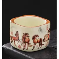 黄汝窑八马四方主人杯-5178