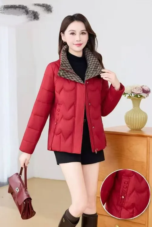 【丽姐家】冬季新款高货重工加厚压缩显瘦波浪棉衣22