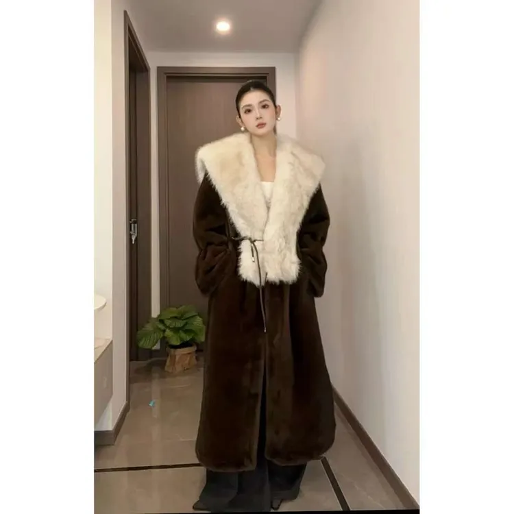 女款气质时尚百搭高级大气长款大衣外套