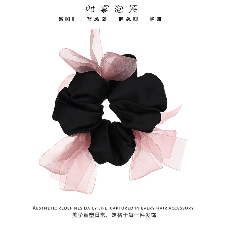 许妍同款发圈网红蝴蝶结韩系ins秋冬缎面大肠发圈后脑勺丸子头绳