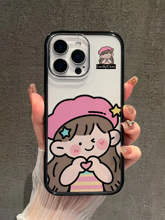 【AI键保护】比心女孩适用苹果16promax手机壳iphone15新款14全包