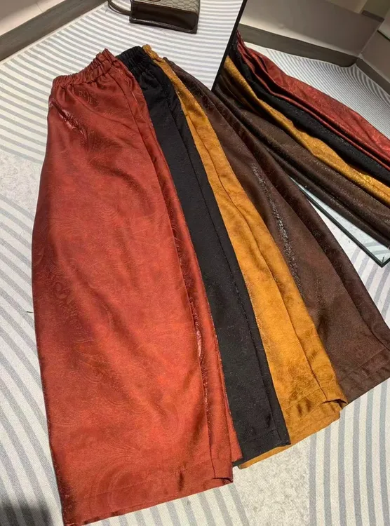 【弯刀裤】新款浮光锦加绒款气质显瘦修身百搭宽松加绒加厚弯刀裤