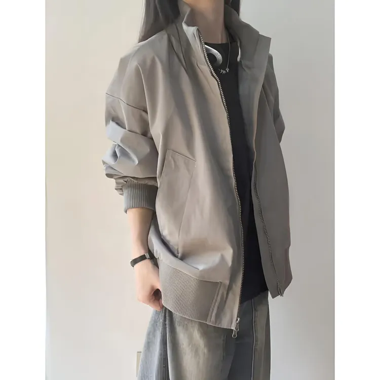 美式高街飞行夹克男生秋季高级感穿搭立领短款春秋款棒球服外套