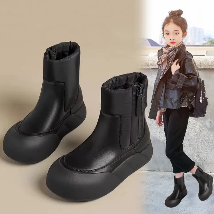 女童雪地靴2025冬季新款儿童加绒加厚雪地棉鞋保暖防滑防水女童靴