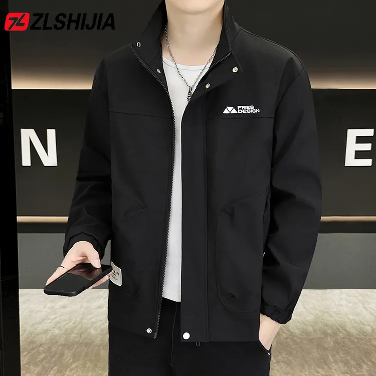 Z·L·SHIJIA/战狼世家春季新款拼接立领拉链夹克休闲百搭男外套帅
