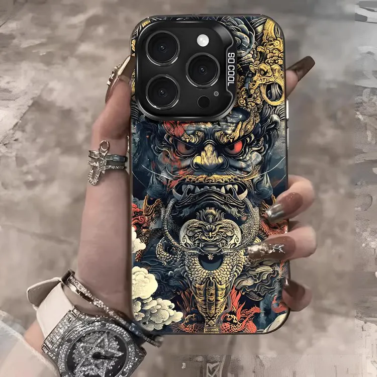 怒目金刚适用苹果16promax手机壳15防摔iPhone13保护套14创意个性