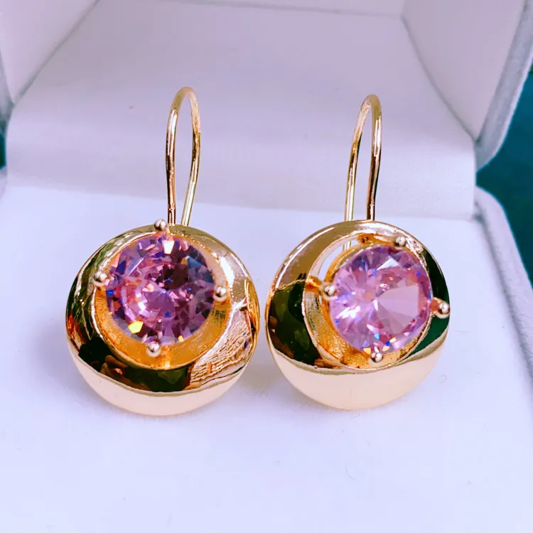 合金玻璃耳饰 粉色妈妈 ھالرەڭ ھالرەڭ 时尚洋气 民族风