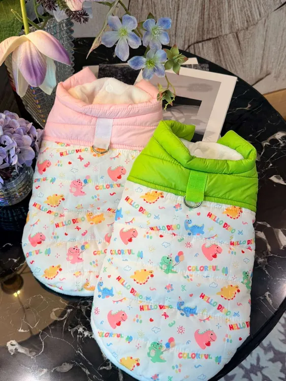 猫狗小中大型犬秋冬保暖加厚可爱小恐龙印花