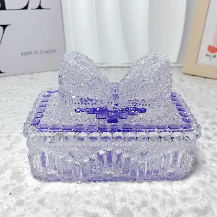 不午休的猫DIY手作滴胶成品爱心钻石收纳盒14.5*8.5*4.5