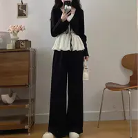 【安心推荐】绝美漂亮小套装秋季女装蕾丝上衣胖MM半身裙裤子两件套