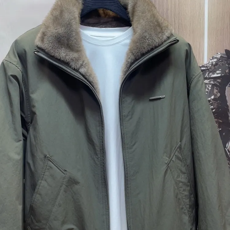 男士冬季双面穿立领加绒加厚保暖港风美式休闲外套