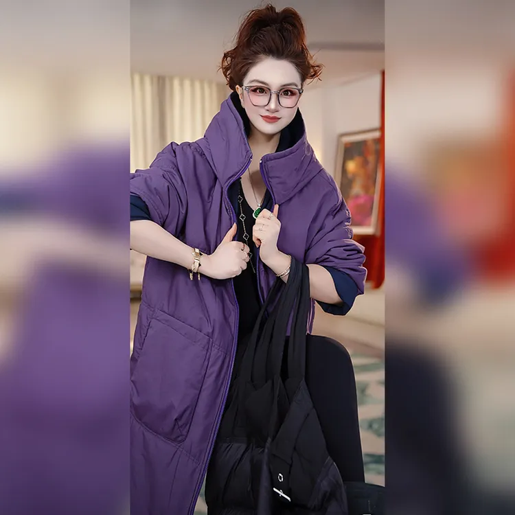 【Linda姐高端线】冬季时尚气质复古保暖连帽棉服外套AF5WMF0387
