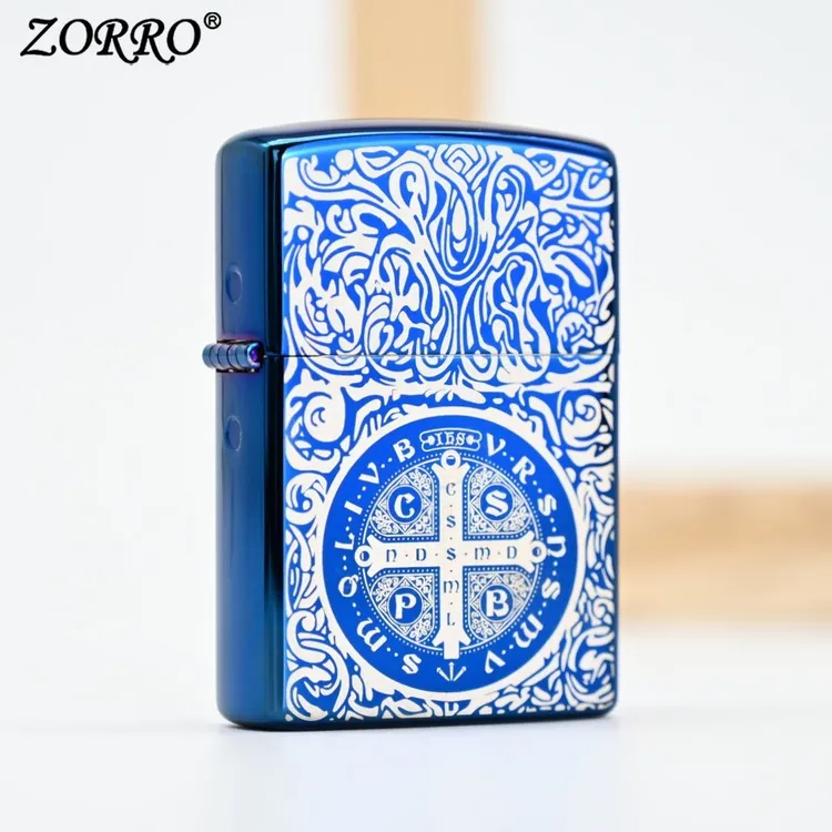 ZORRO佐罗原装蓝色康斯坦丁煤油打火机防风送男朋友煤油男生礼物