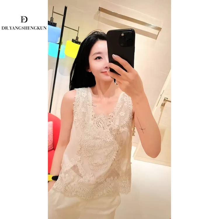 杨圣坤纯欲风蕾丝花边镂空吊带背心女生韩系ins衣服YM2502-1918