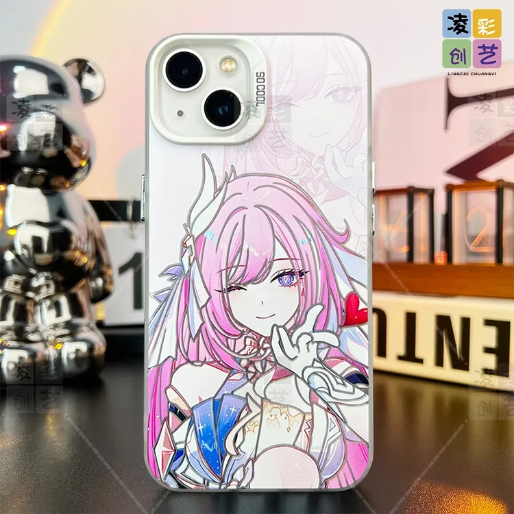 凌彩创艺适用于苹果华为小米崩坏3爱莉希雅合集大孔IMD彩银壳