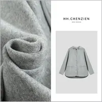 【黑黑家】秋冬新款女士圆领单排扣大衣+连帽羽绒服内搭两件套