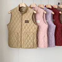 女士立领马甲2025菱形格夹棉加厚马夹棉服秋冬保暖时尚休闲坎肩