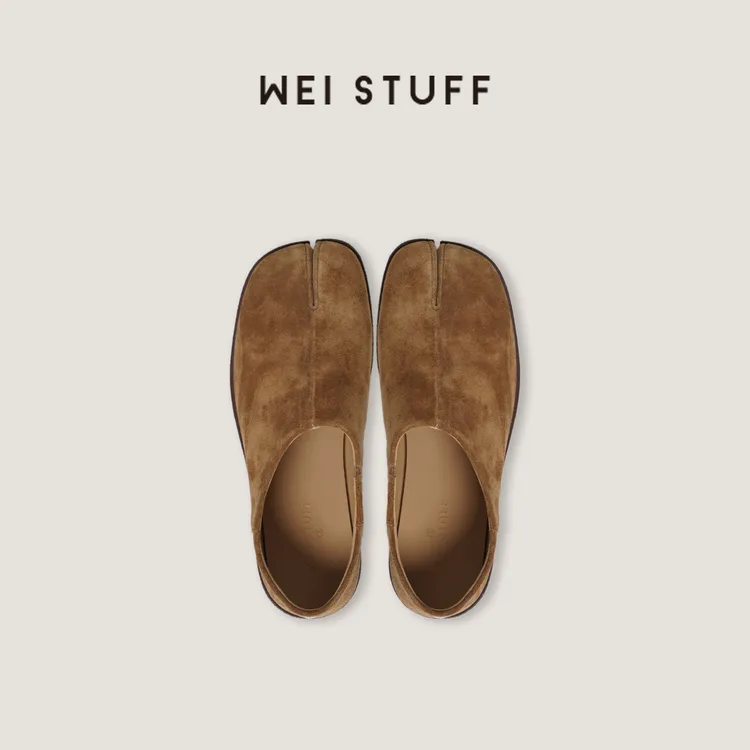 WEI STUFF “经典回归”老钱极简百搭咖色分趾鞋 10477.