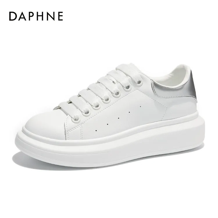 Daphne/达芙妮琥珀流光小白鞋女2025爆款厚底增高时尚潮流女鞋