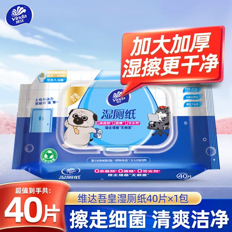 湿厕纸40片实惠装家用男女专用擦屁屁私处厕纸湿纸巾