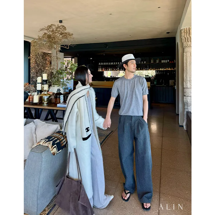 阿琳ALIN【松予风眠】重磅羊驼绒大衣女云端触感拉毛开衫冬AL5OBS10