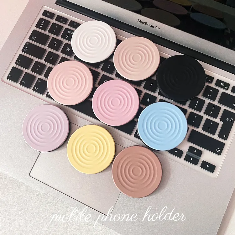 磁吸支架简约纯色波漾多巴胺伸缩折叠支架强力吸附液态硅胶手感