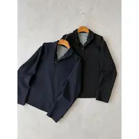 H1c 意式*翻领370g空气层正肩polo长袖卫衣 单扣异型领/肩型修饰