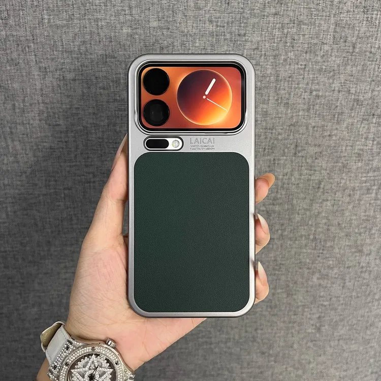 适用小米17ProMax不挡超广角17Pro轻奢感哑光电镀素皮防摔手机壳.