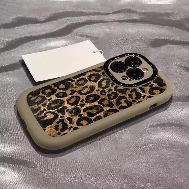 适用苹果16promax手机壳15pm豹纹彩绘iPhone17pro新女款13高级感1