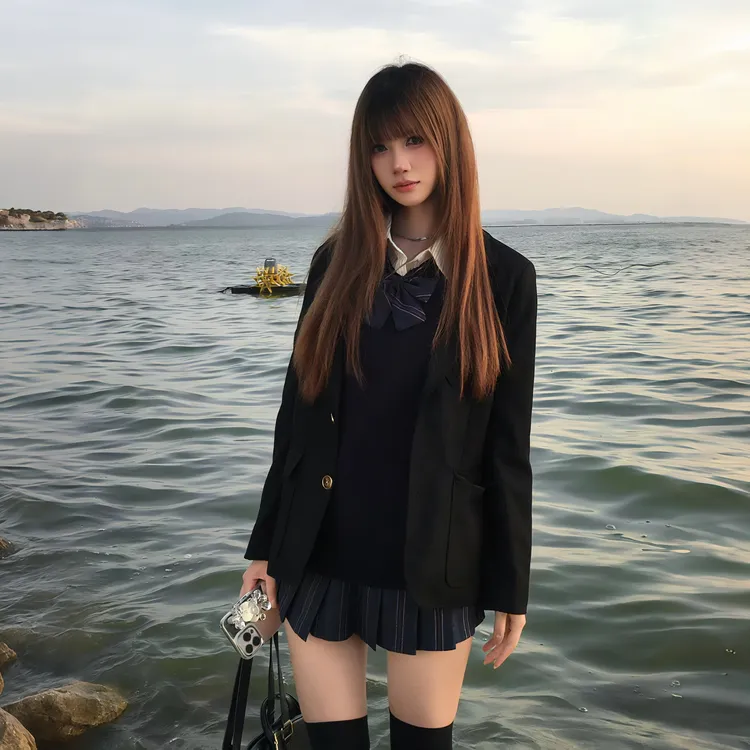 妙氏优品秋款大全套jk制服秋冬季新款正版原创校服西服jk格裙套装