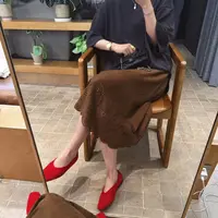 2  Azzony LQ 复古咖花边半裙 2035秋季设计师时尚新款 XR9173