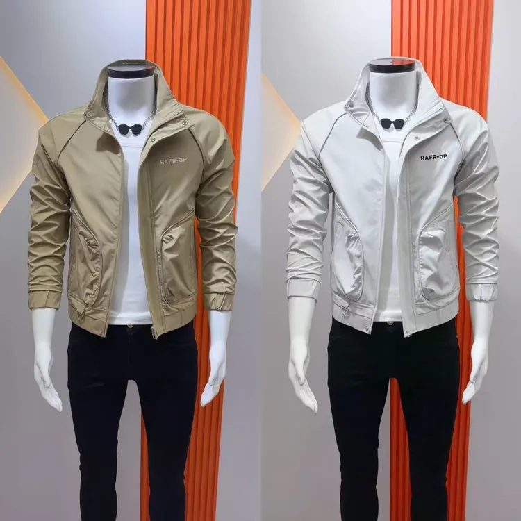 秋季男士新款夹克外套时尚休闲百搭简约高级立领上衣韩版修身褂子