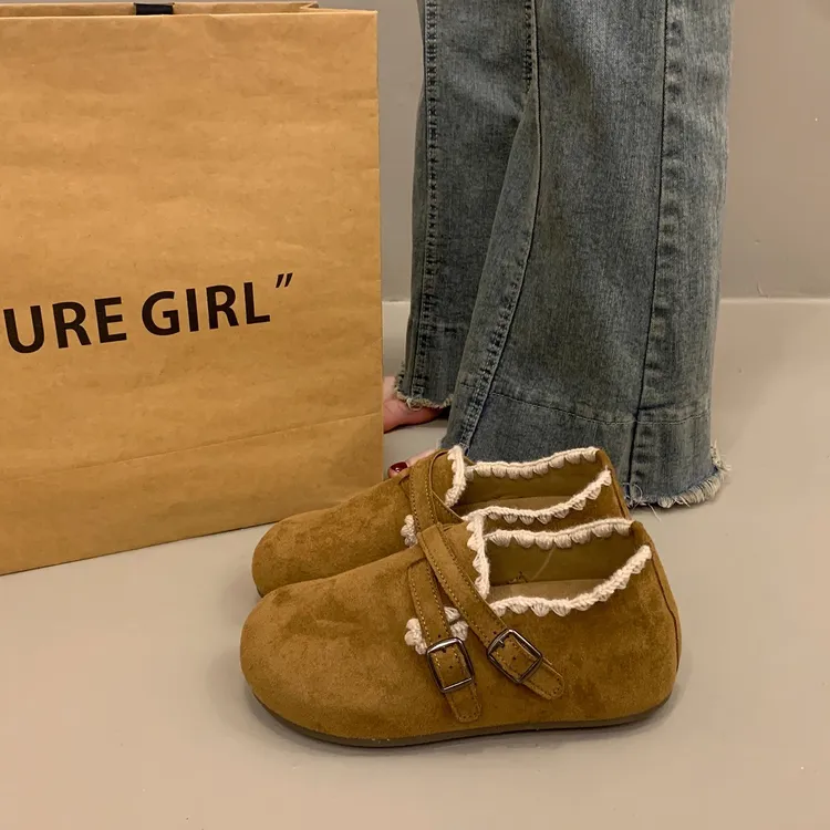 啄木鸟内增高超火一脚蹬勃肯鞋女秋冬外穿2025新款休闲全包博肯鞋