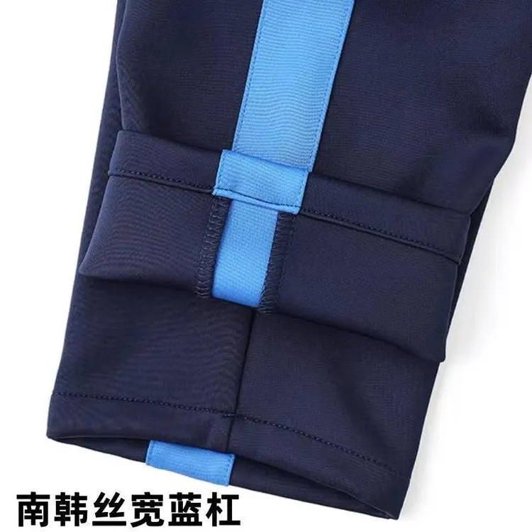 南韩丝 藏蓝色春秋 宽红杠 校服裤 运动裤男女中学高中 透气 舒适