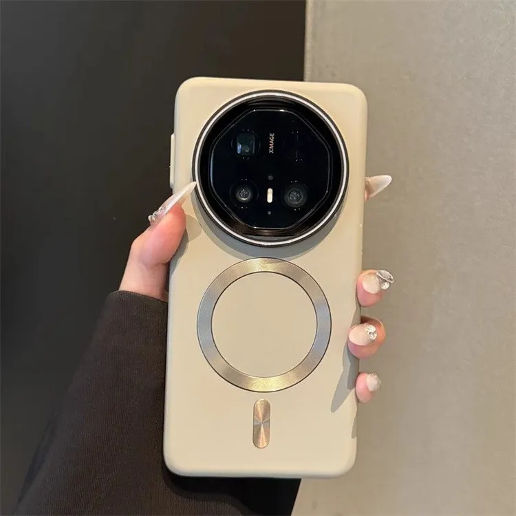 适用华为Mate70Pro磨砂磁吸晶肤手机壳Mate60纯色保护套Pura70硬