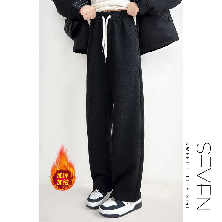 ⑦七七146小个子加绒加厚显瘦运动休闲裤女秋冬季保暖卫裤小美说