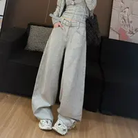 【LLU李】带腰带 高腰显瘦百搭休闲裤宽松阔腿裤 LLU-9162017