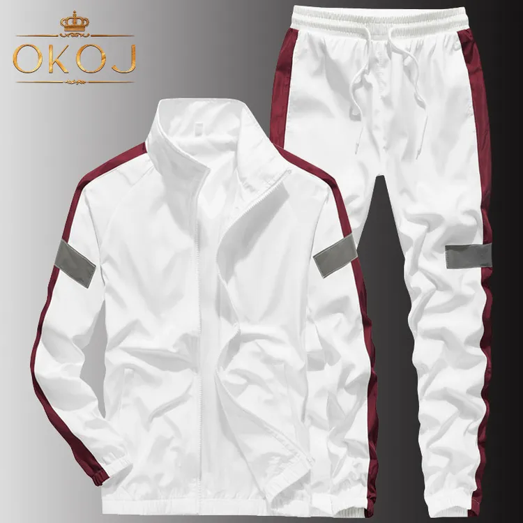OKOJ休闲运动套装男士秋季新款防风透气运动服立领开衫时尚两件套
