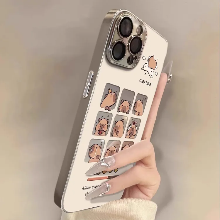 九宫格卡皮巴拉适用iPhone16苹果15女款手机壳14promax防摔13可爱