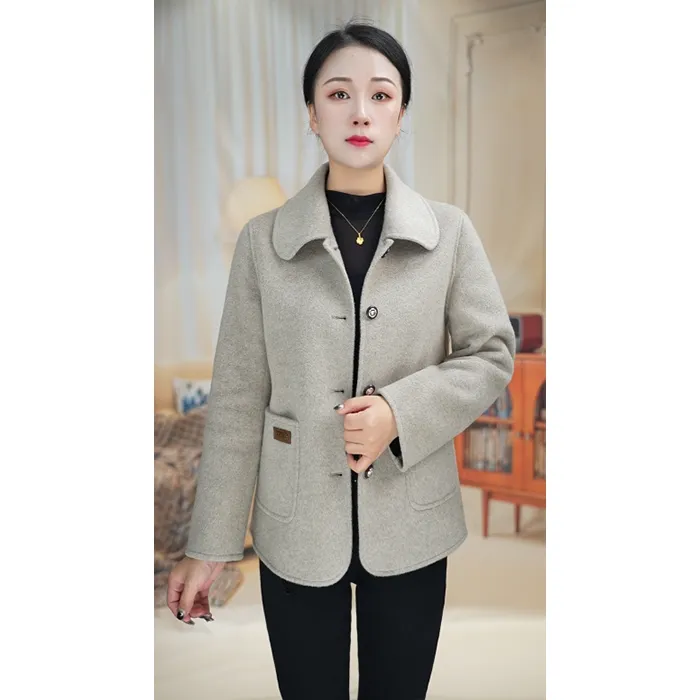秋冬毛呢外套2025新款洋气韩版显瘦气质女士百搭双面短′款大衣