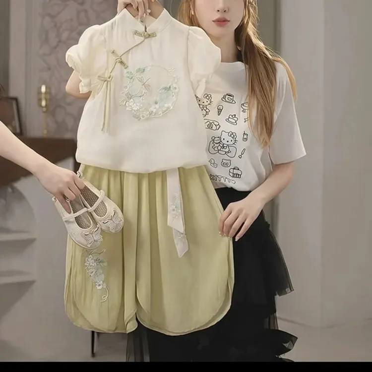 女童连衣裙2025新款洋气宝宝夏季新中式旗袍儿童夏装汉服公主裙子