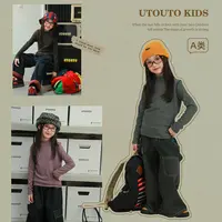 utouto大耳象女童中领打底衫2025冬季新款弹力休闲厚上衣2571134