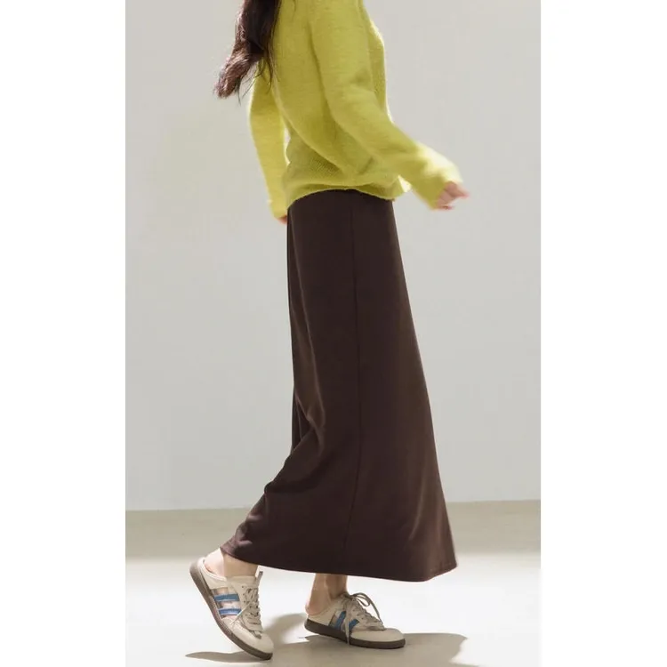 2025年法式气质设计感极简风小众复古韩系柔软亲肤垂感半身裙女